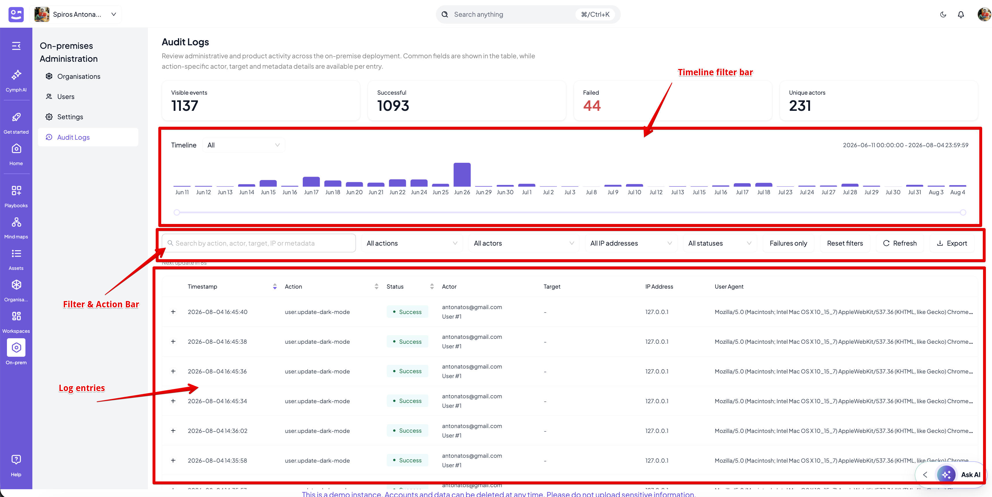 Audit Log Interface