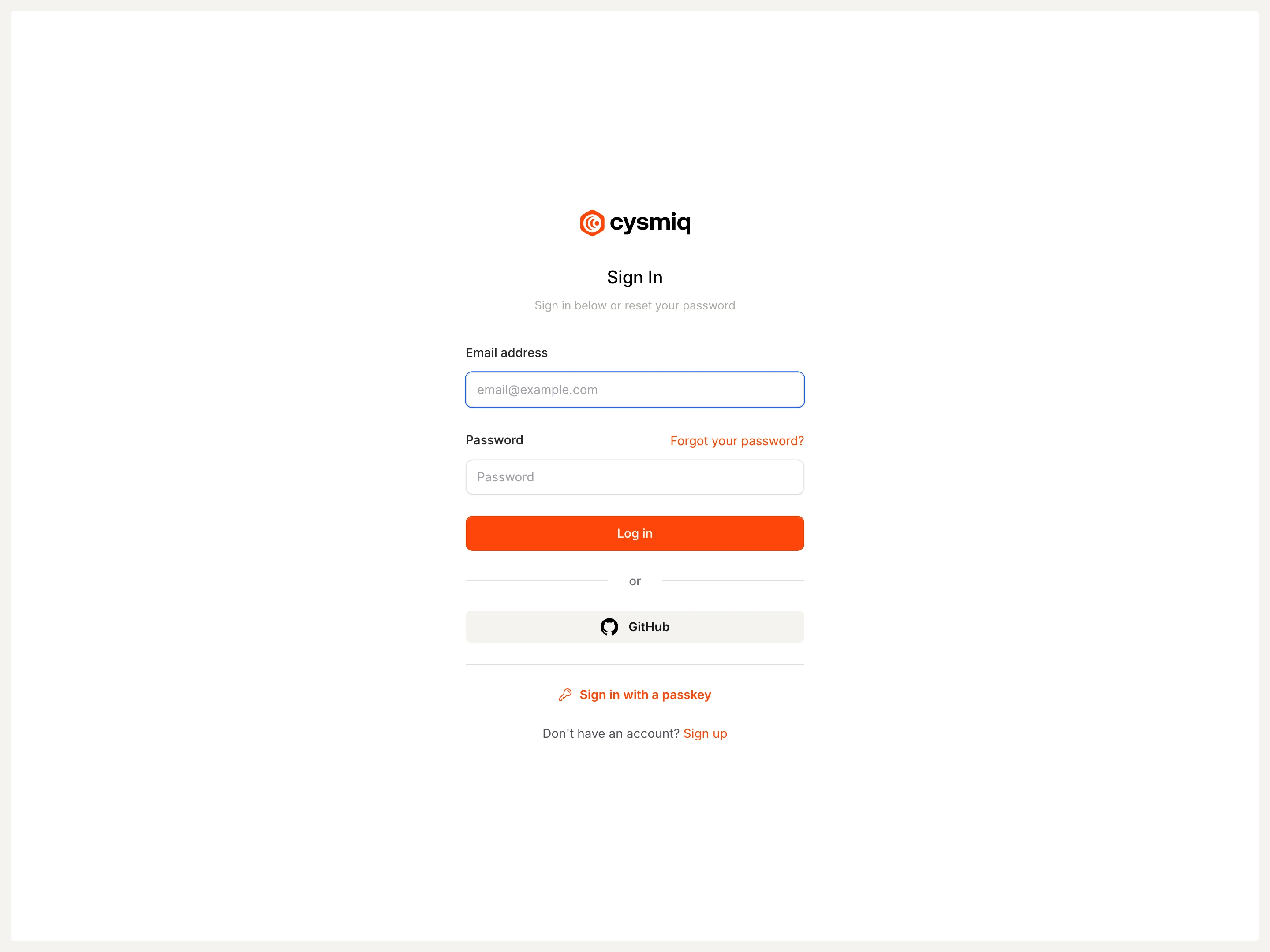 Sign-in page with email, password, and sign-up link.