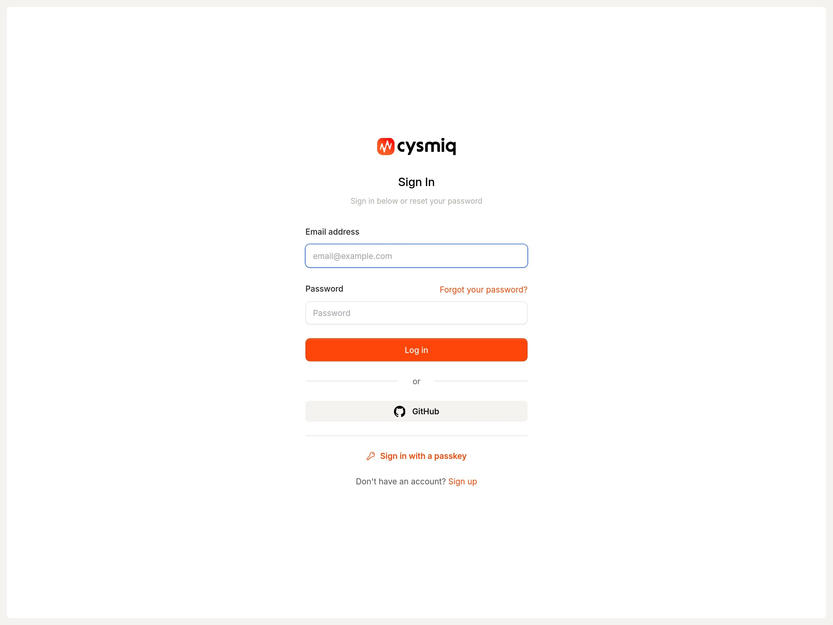 Sign-in page with email, password, and sign-up link.