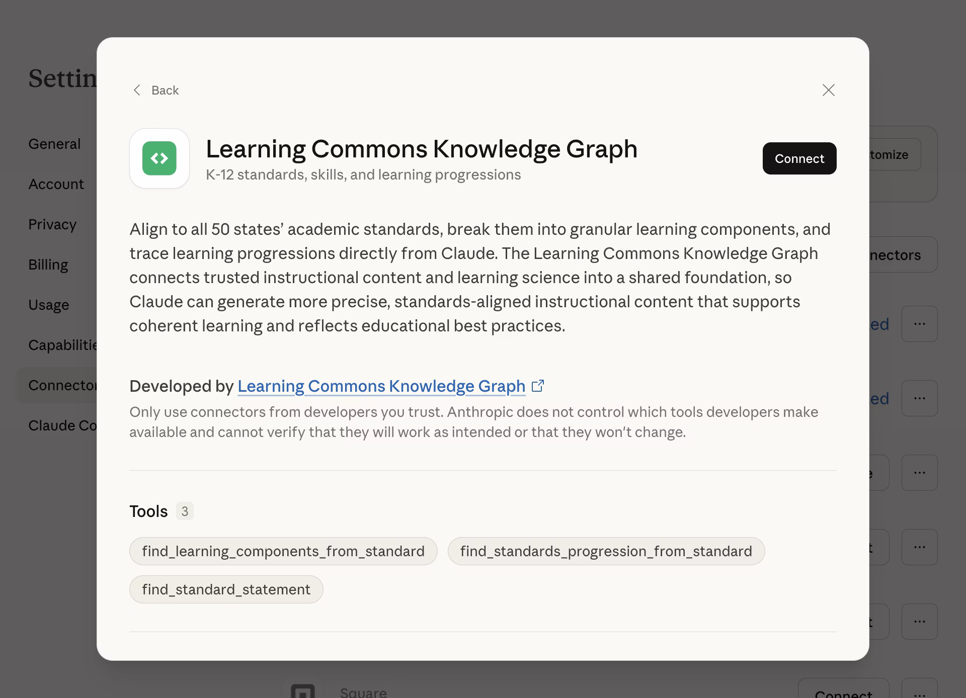 Learning Commons Claude Connector
