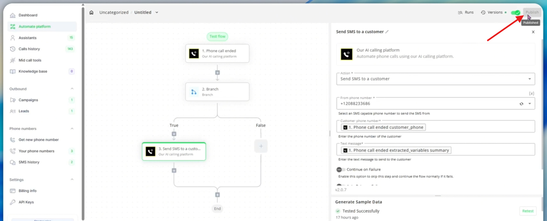 Publishing the automation