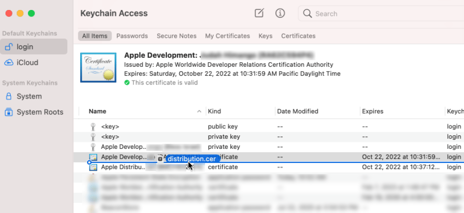 Certificate Drag