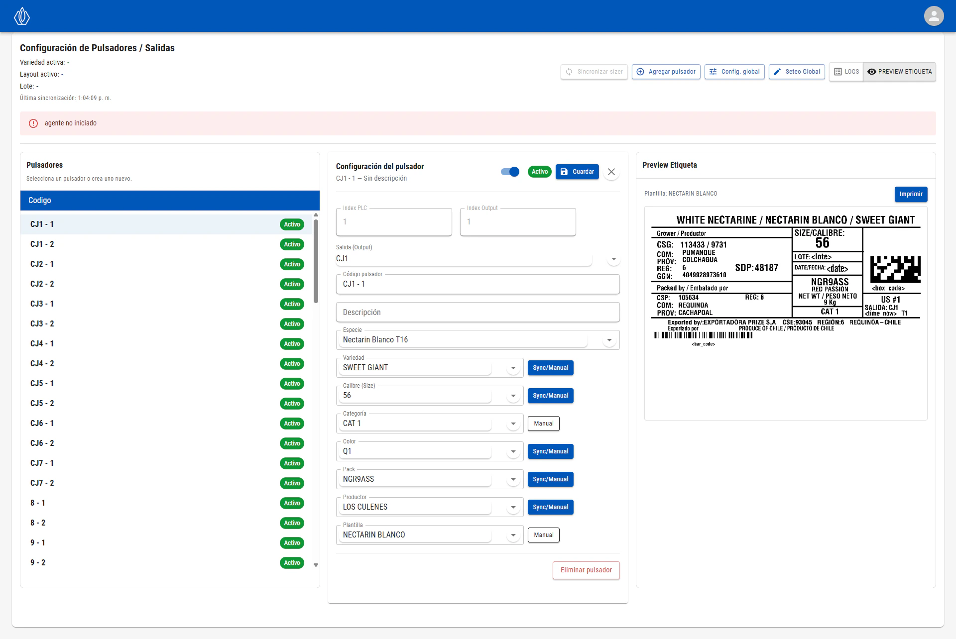 Vista previa de etiqueta ZPL con datos de producción de ejemplo