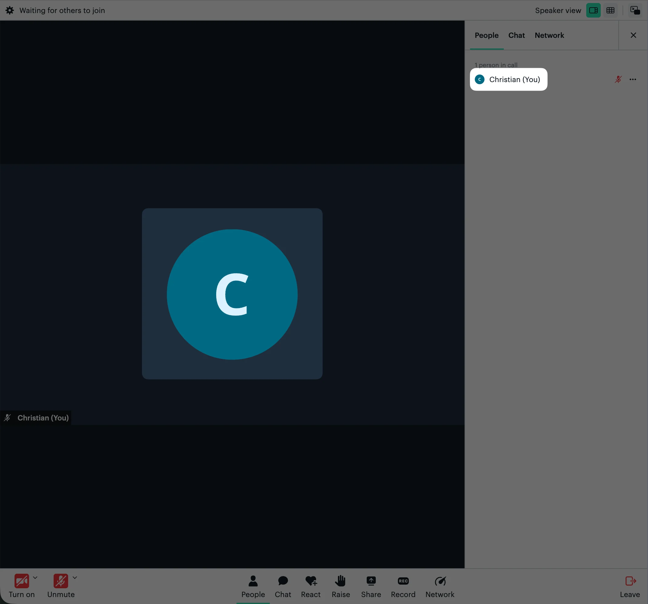 Video call with one participant using custom avatar image