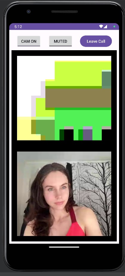 Application running in emulator with a remote participant