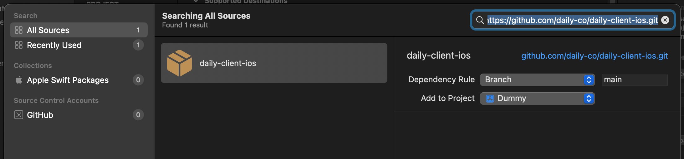 Find the daily-client-ios package