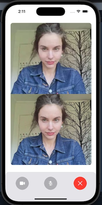 Remote video call participants in iOS simulator