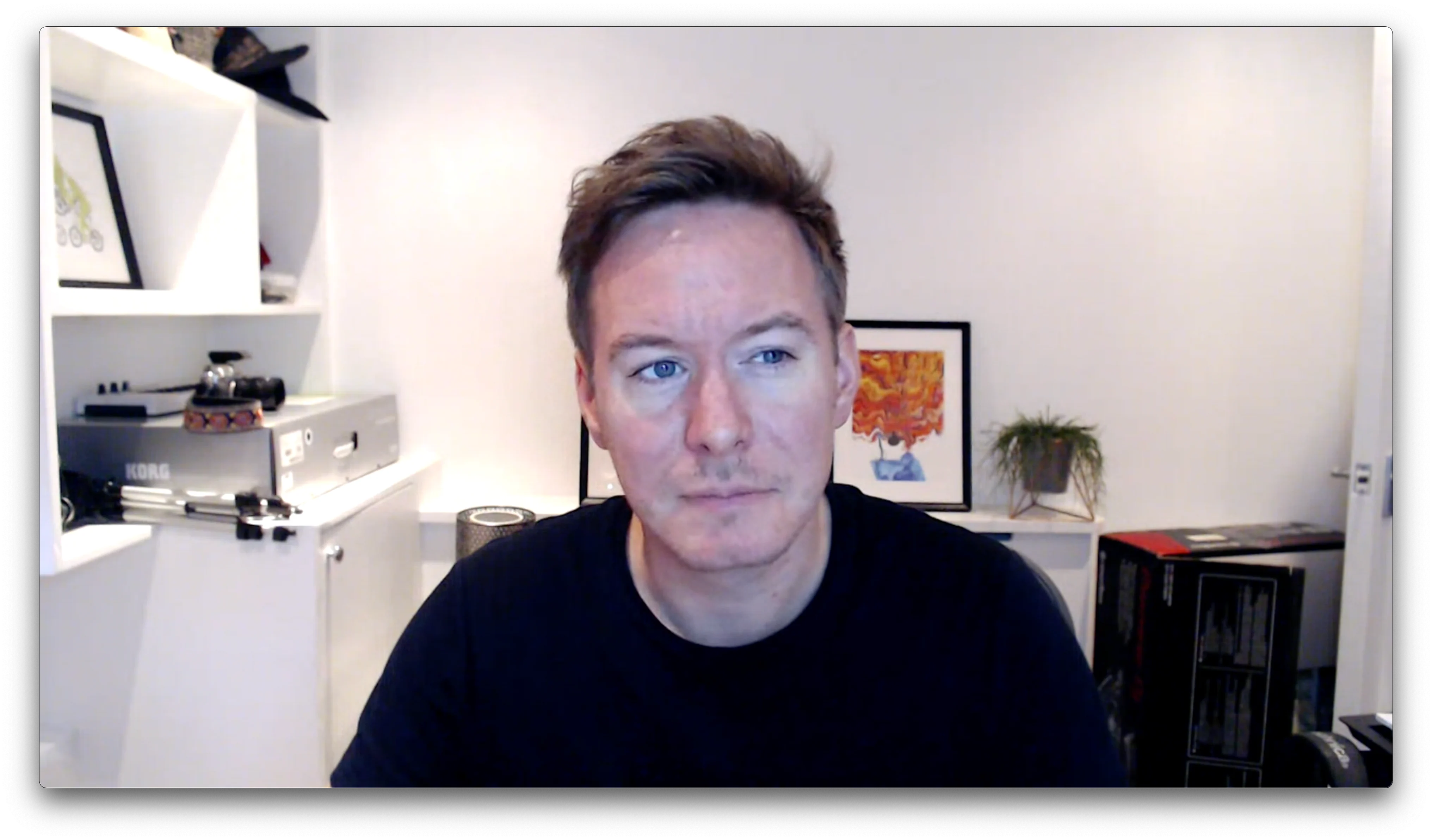 One participant video screen takes up the entire video call