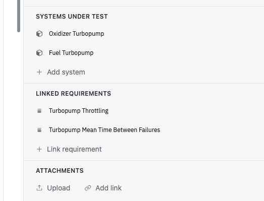 Linked requirements