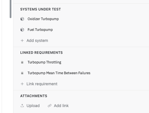 Linked requirements