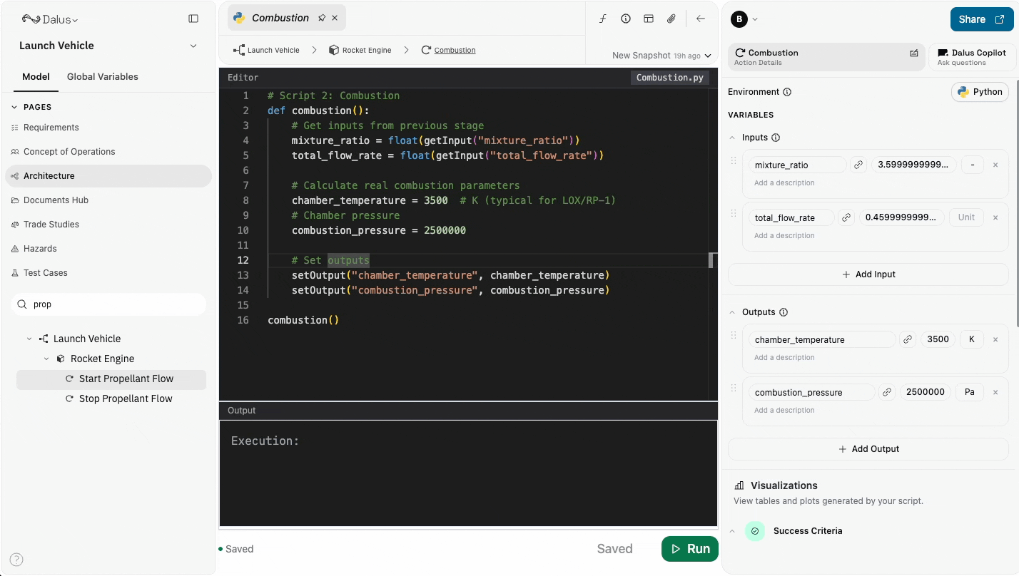 Using the variables panel to insert code