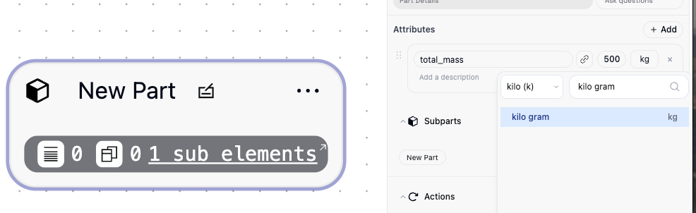 Adding attributes to a part
