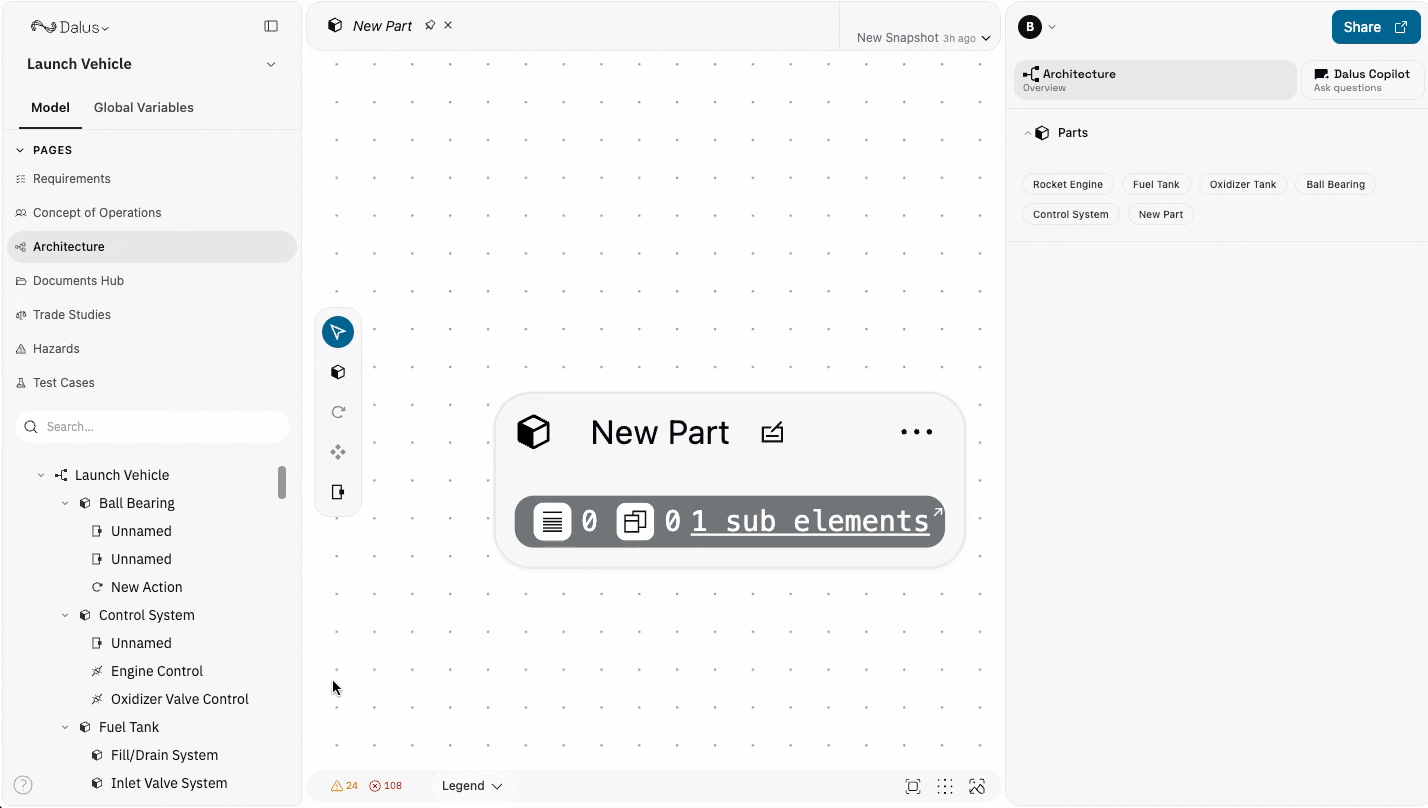 Creating ports on a part