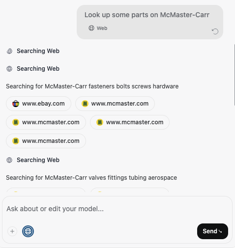 Web Search icon in Copilot
