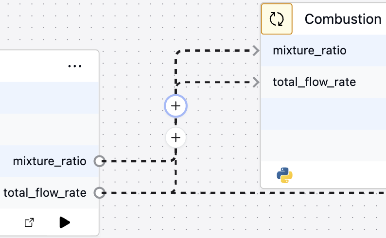 Connecting multiple action nodes with signal edges to propagate data