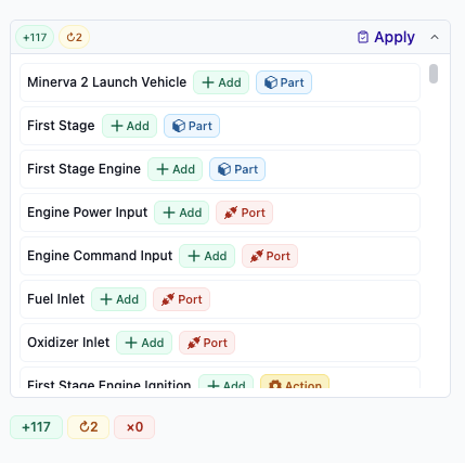 Changes response UI