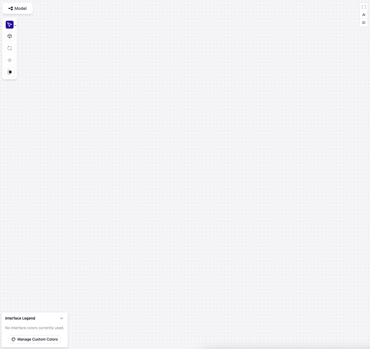Empty canvas workspace