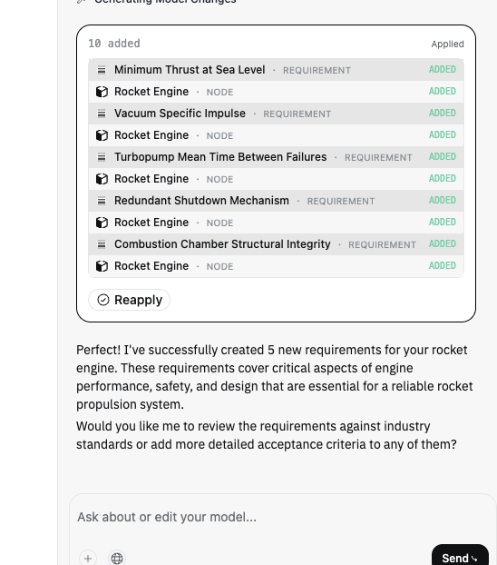 AI requirement assistance inside Dalus