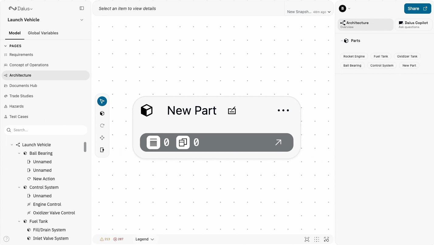 Assigning documents to parts