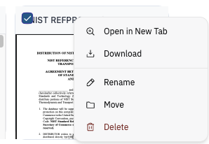 Single item context menu