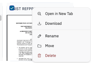 Single item context menu