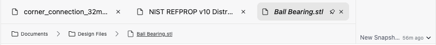 Documents Hub tabs and breadcrumb