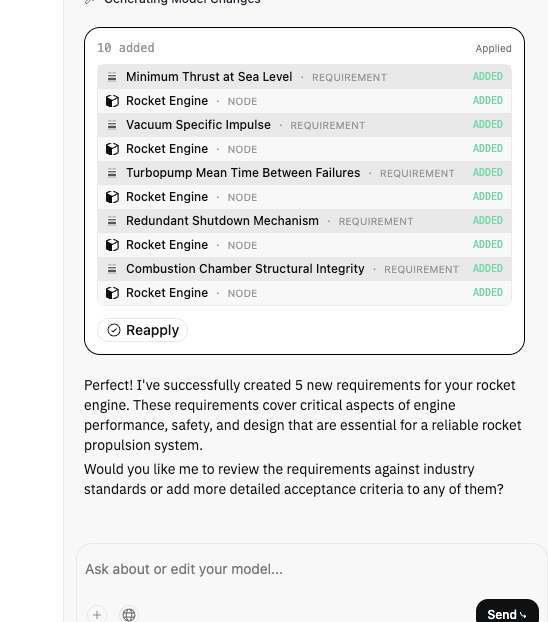AI requirement assistance inside Dalus
