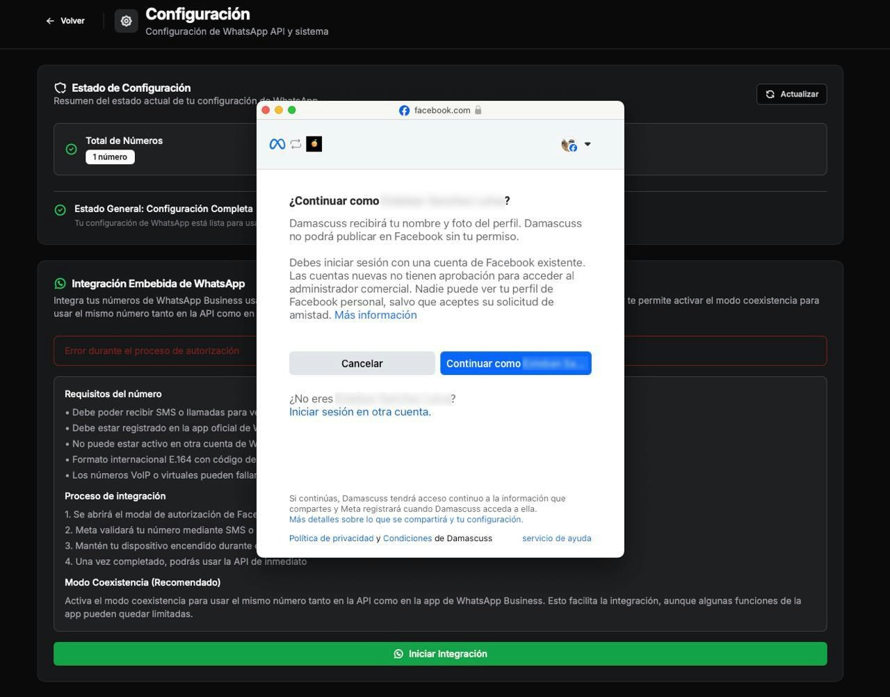 Paso 1 - Iniciar integración