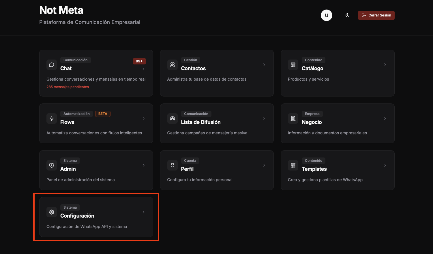 Navegación desde el home