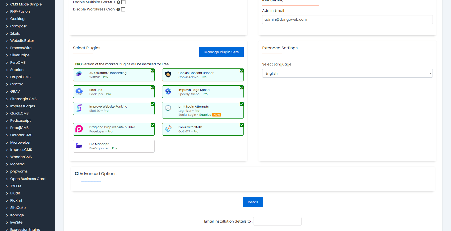 Deselect Offered Plugins