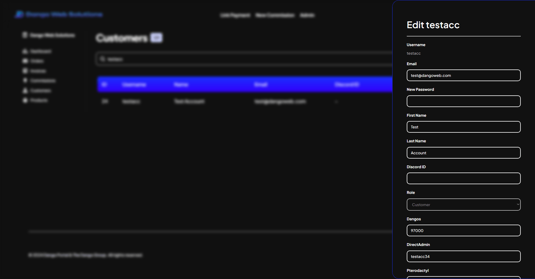 New Dango Portal - Admin Customer