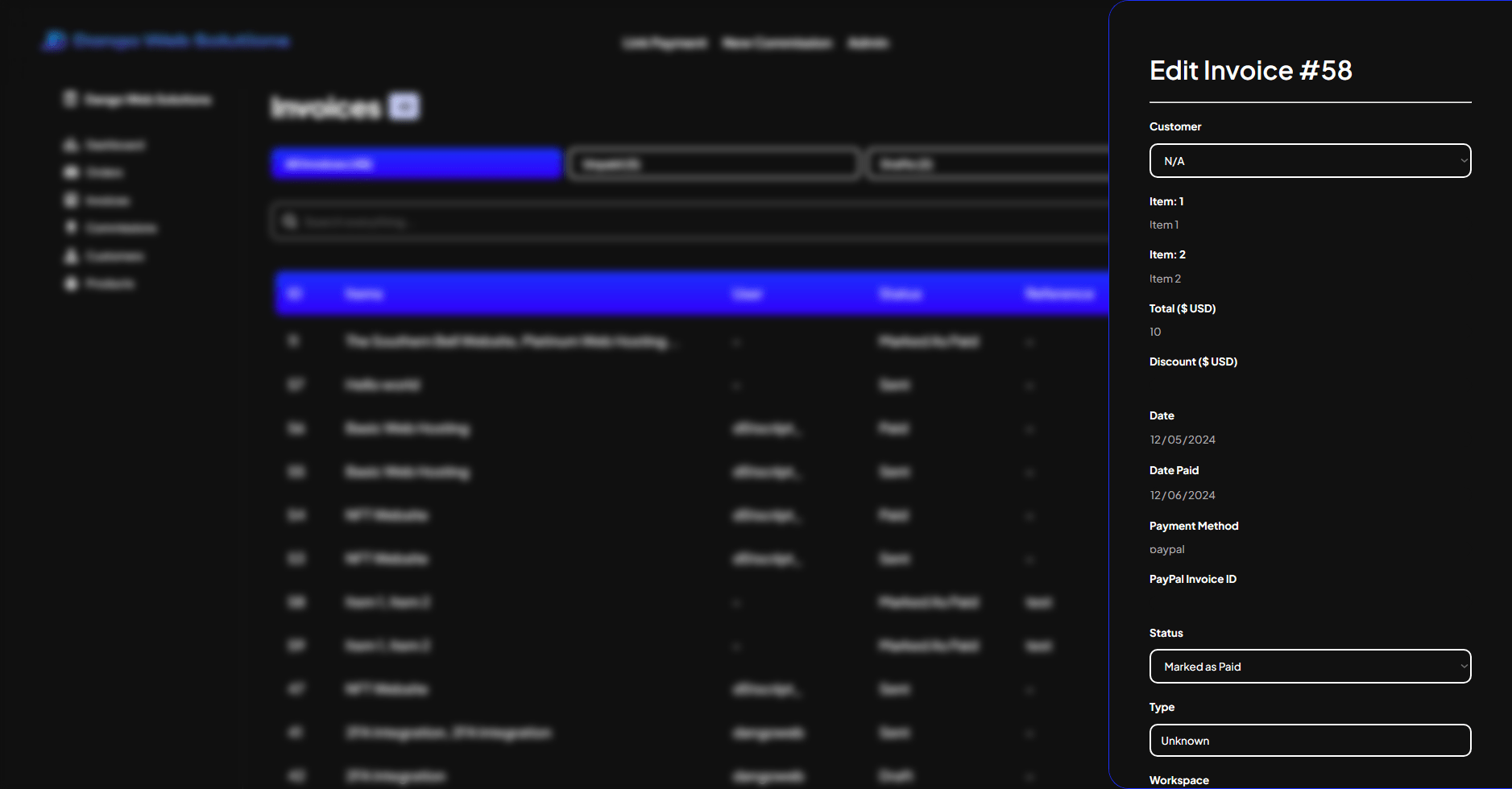 New Dango Portal - Admin Invoice