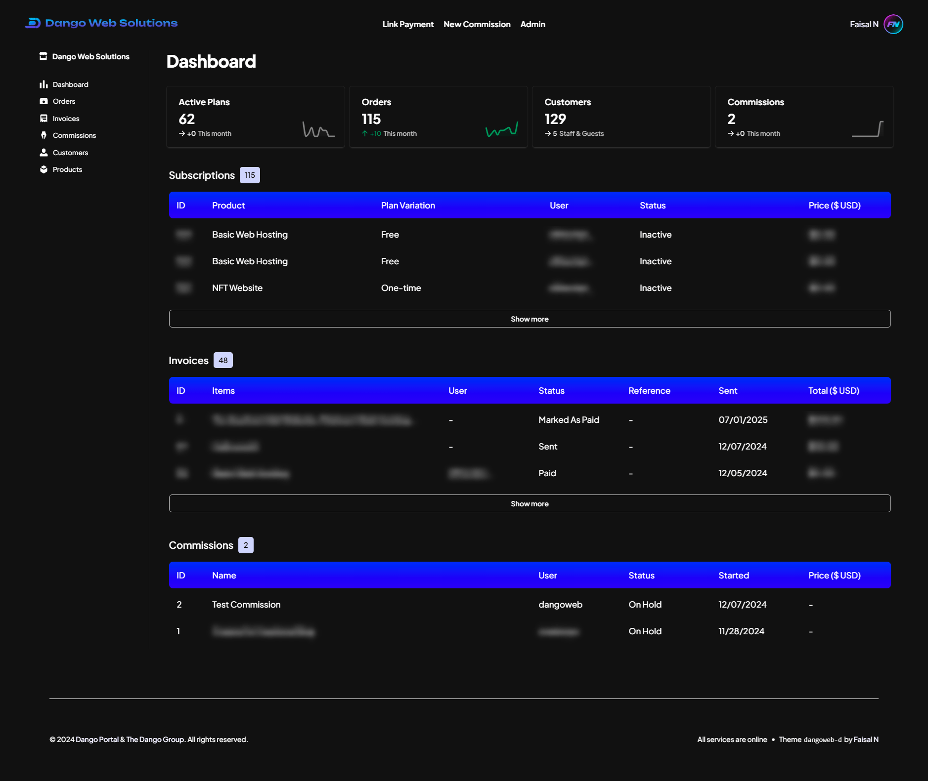 New Dango Portal - Admin Dashboard