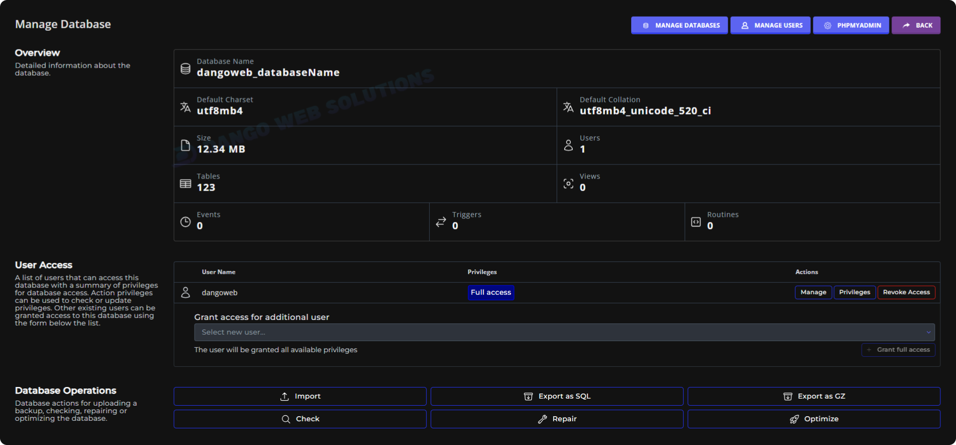 Modify Database