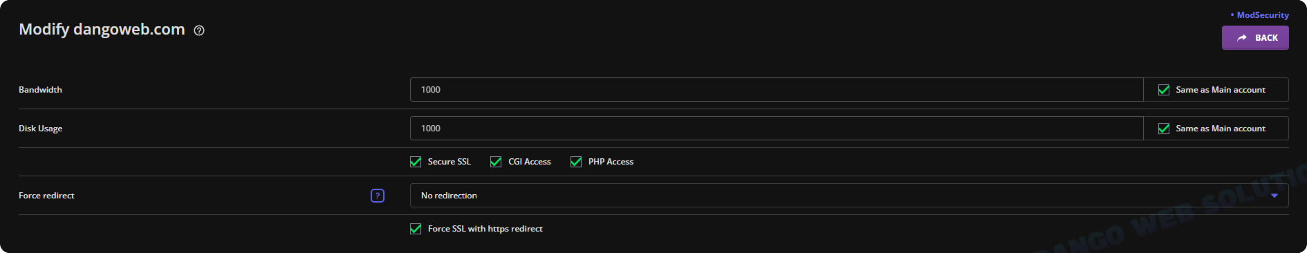 Modify Domain