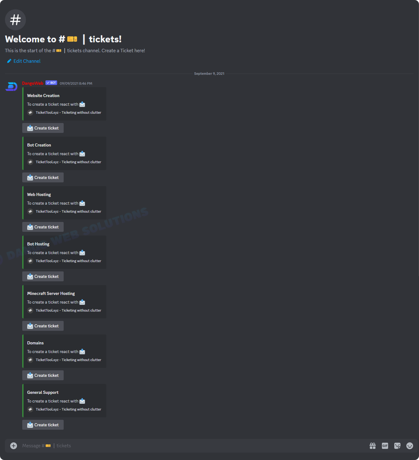 Discord Tickets Channel