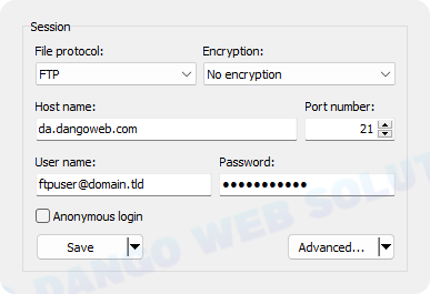 Log In to FTP
