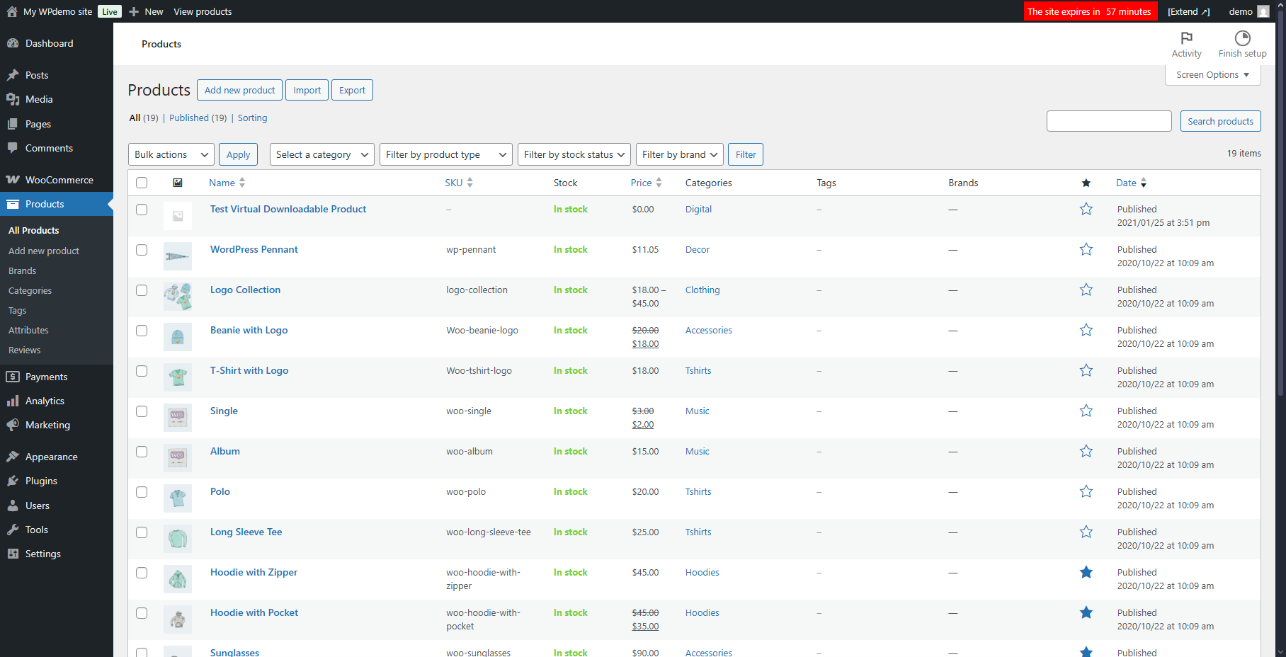 WooCommerce Storefront Administration