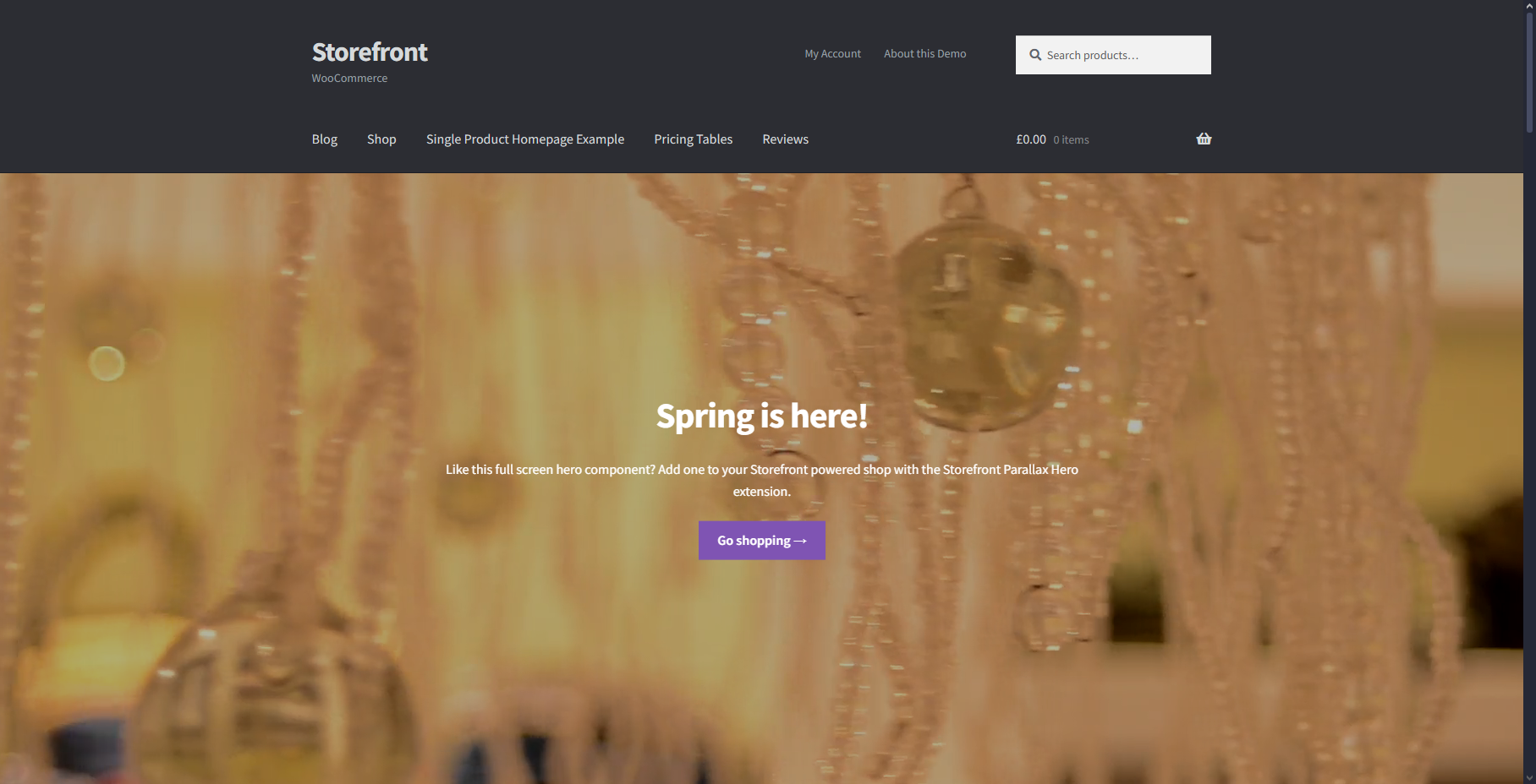 WooCommerce Storefront Homepage - Section 1