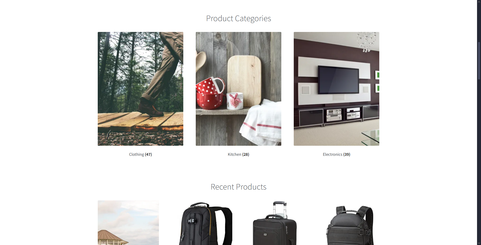 WooCommerce Storefront Homepage - Section 2