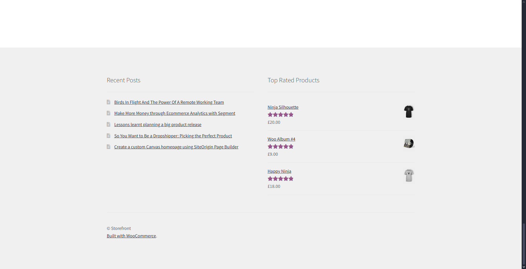 WooCommerce Storefront Homepage - Section 8