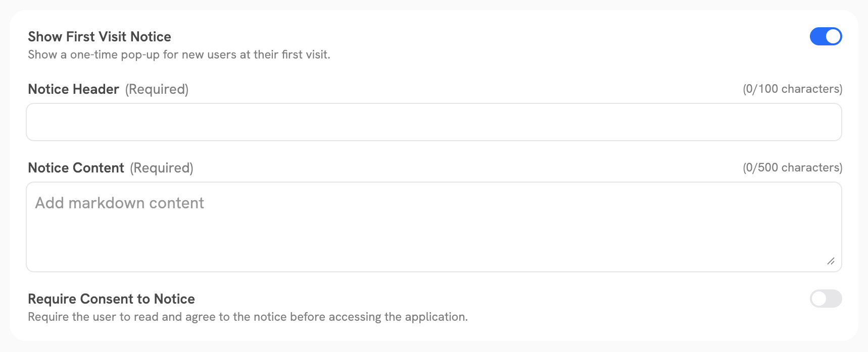 First Visit Notice