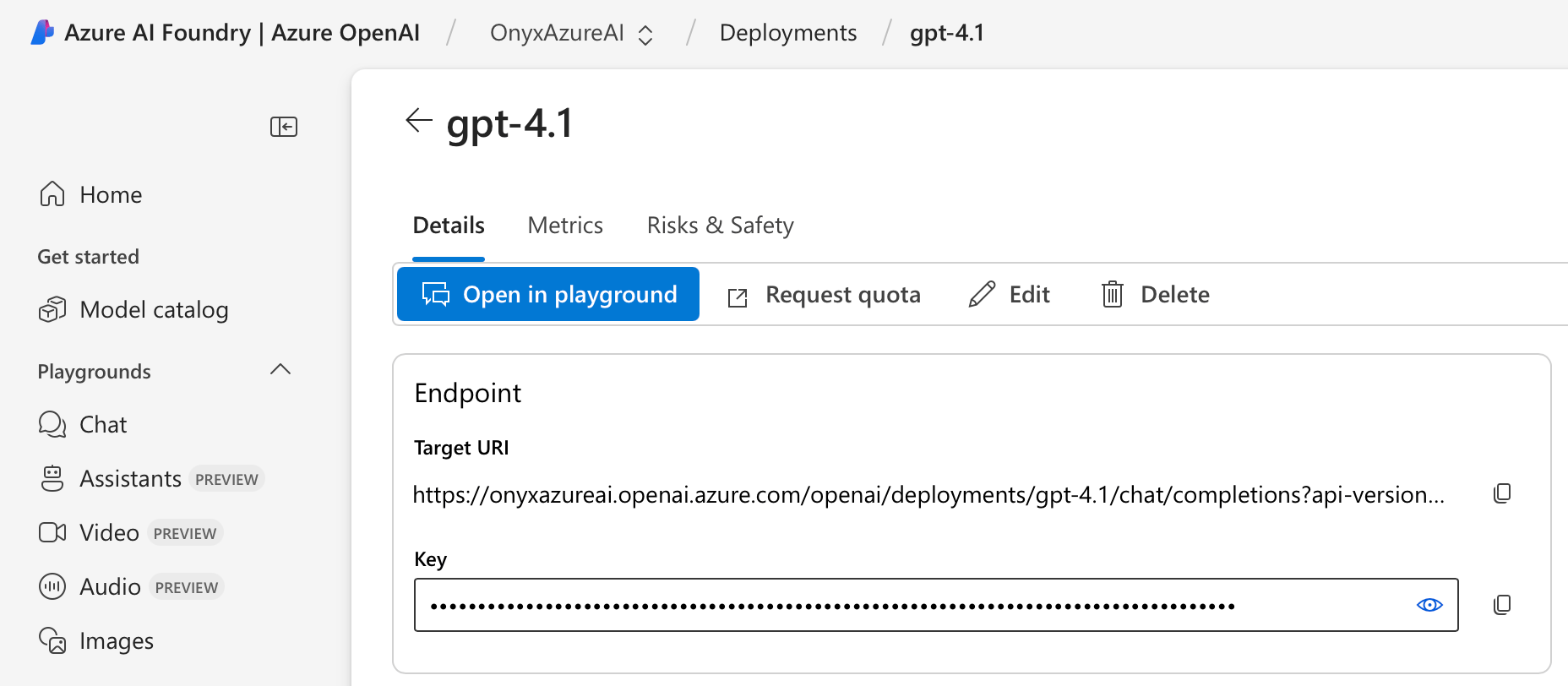 Azure OpenAI Deployed Model Details