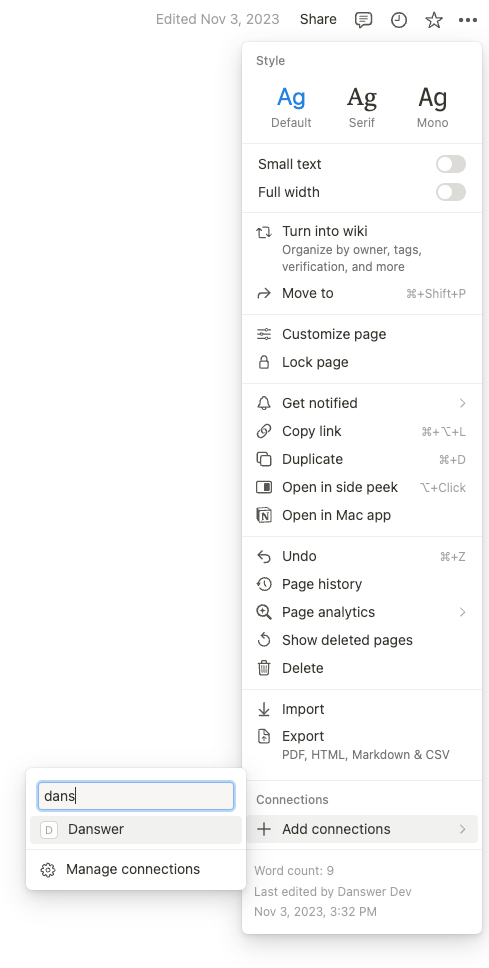 Adding the Onyx integration to a Notion workspace or page