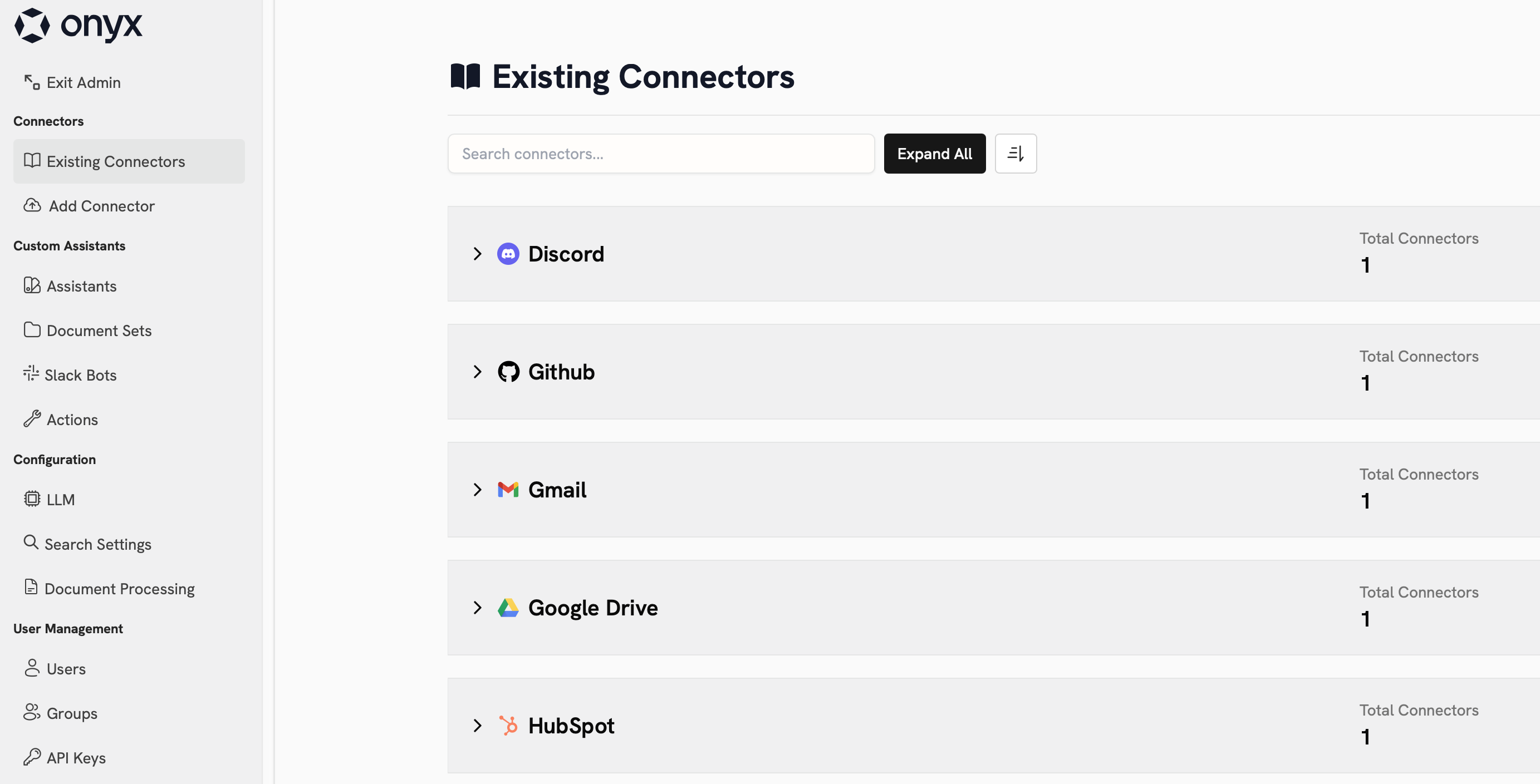 Onyx Admin Panel Overview