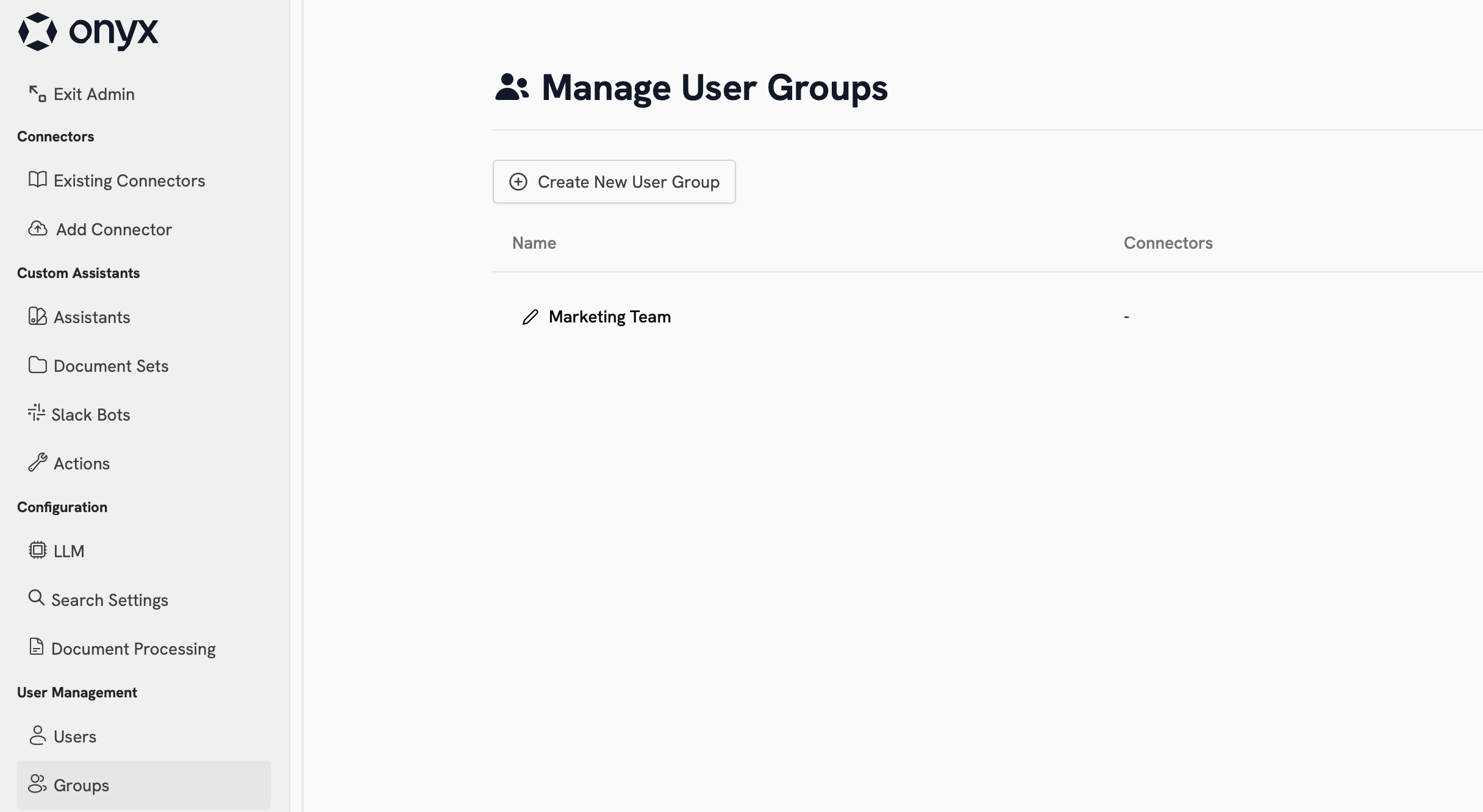 Group overview page