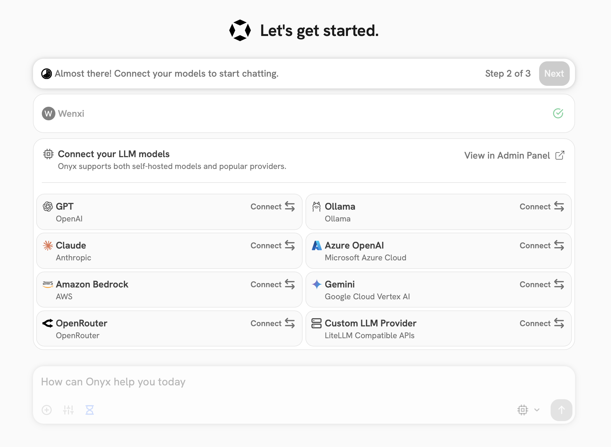 Onboarding flow
