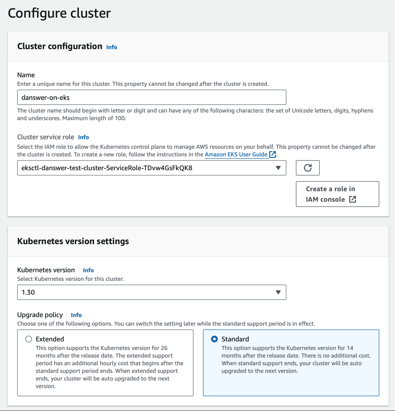 EKS Cluster Creation