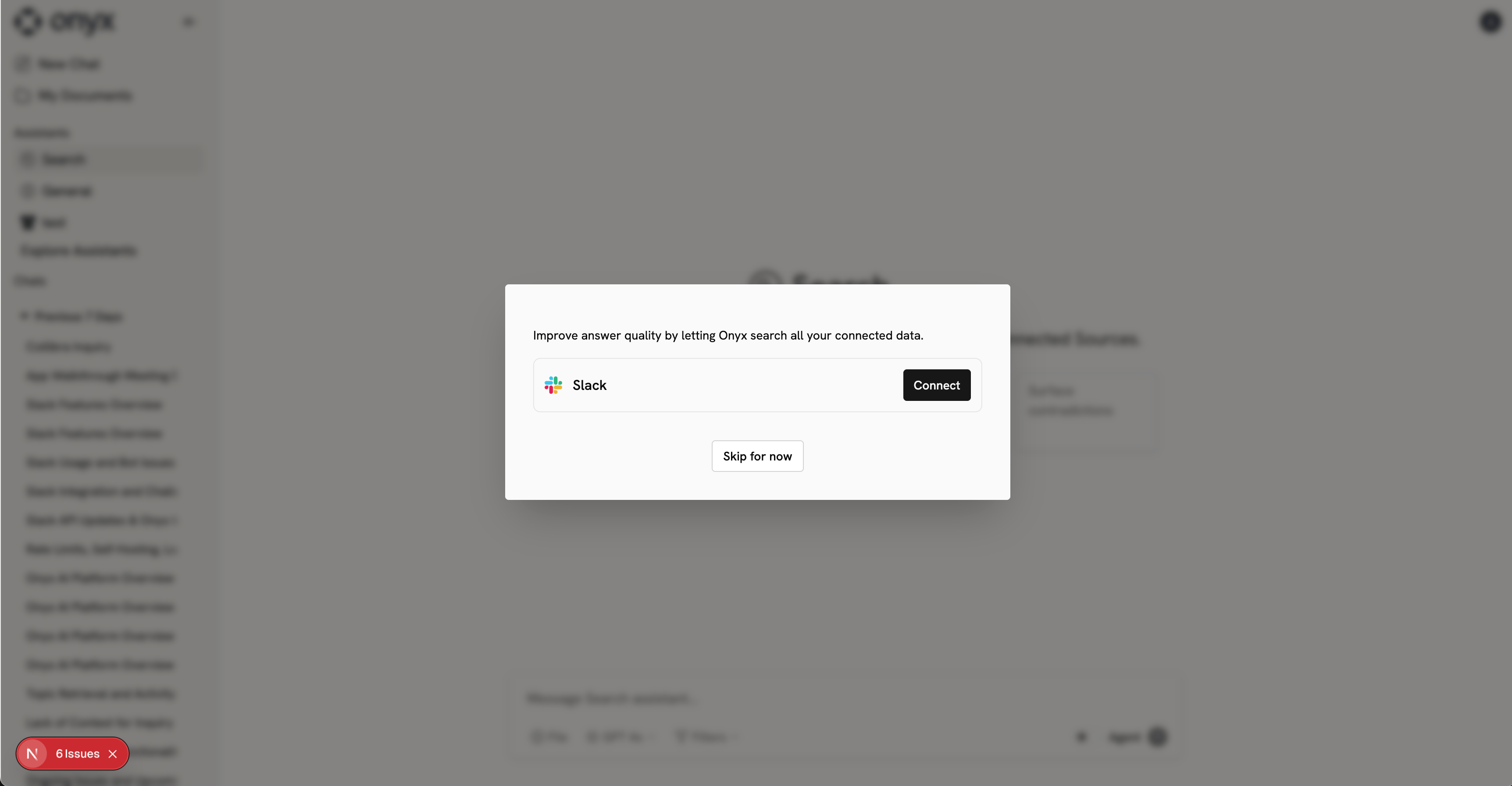 Slack OAuth consent screen for Onyx Search Assistant