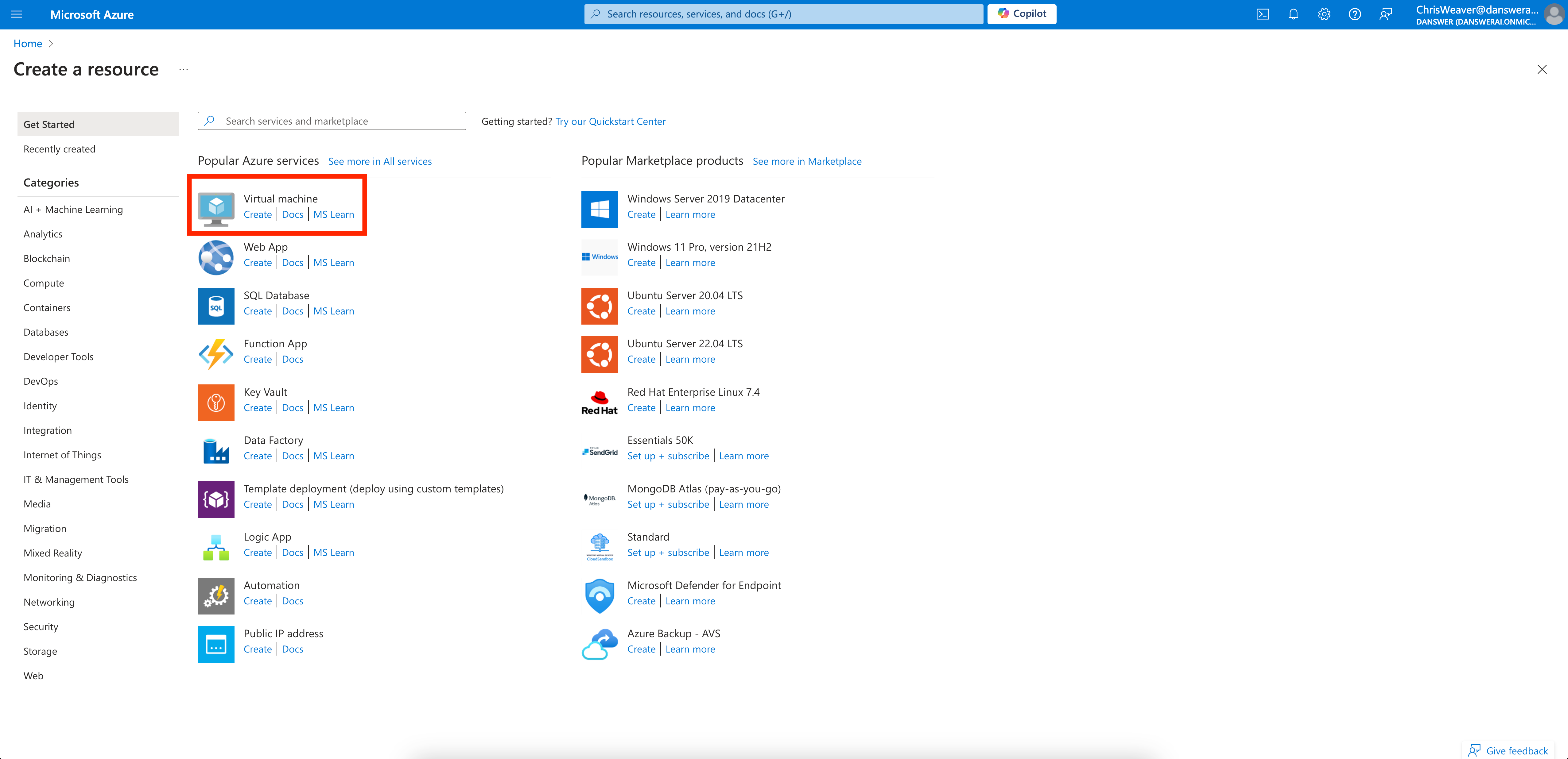 Create VM Instance